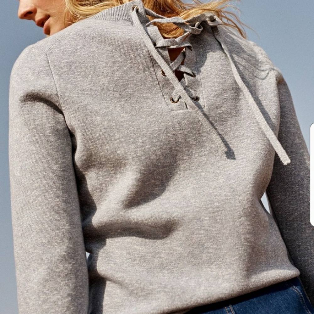 MADEWELL LACE UP BACK SWEATER S - Picture 2 of 8